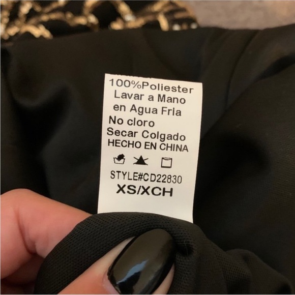 Windsor Black and Gold Geometric Sequin Mini Dress - Picture 5 of 5